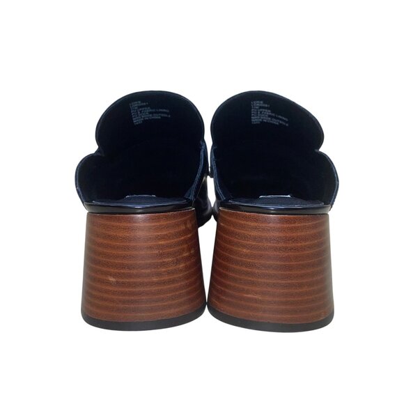 Steve Madden Women’s Black PU Patent Chain Detail Block Heel Lorie Mules Sz 11M - Picture 7 of 8